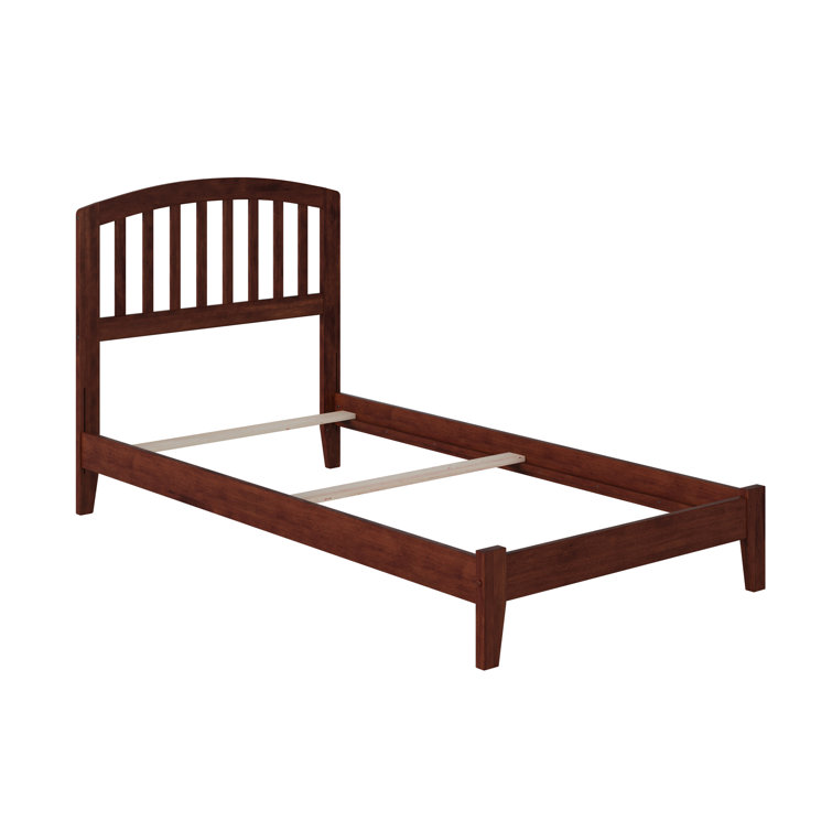 Walnut Twin Mission Wood Bed Frame with Headboard