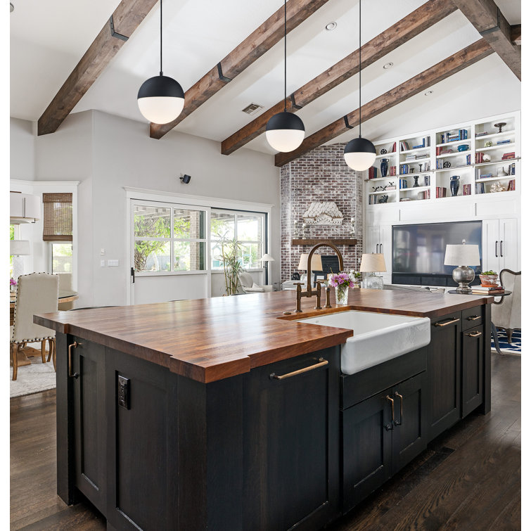 Half Moon 11.75" Satin White Glass & Black Nickel LED Island Pendant