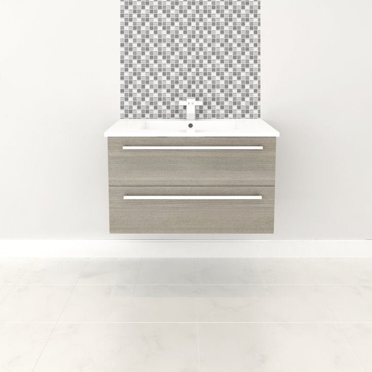Aria 30" Single Sink Wall-Mount Bathroom Vanity with Cultured Marble Top