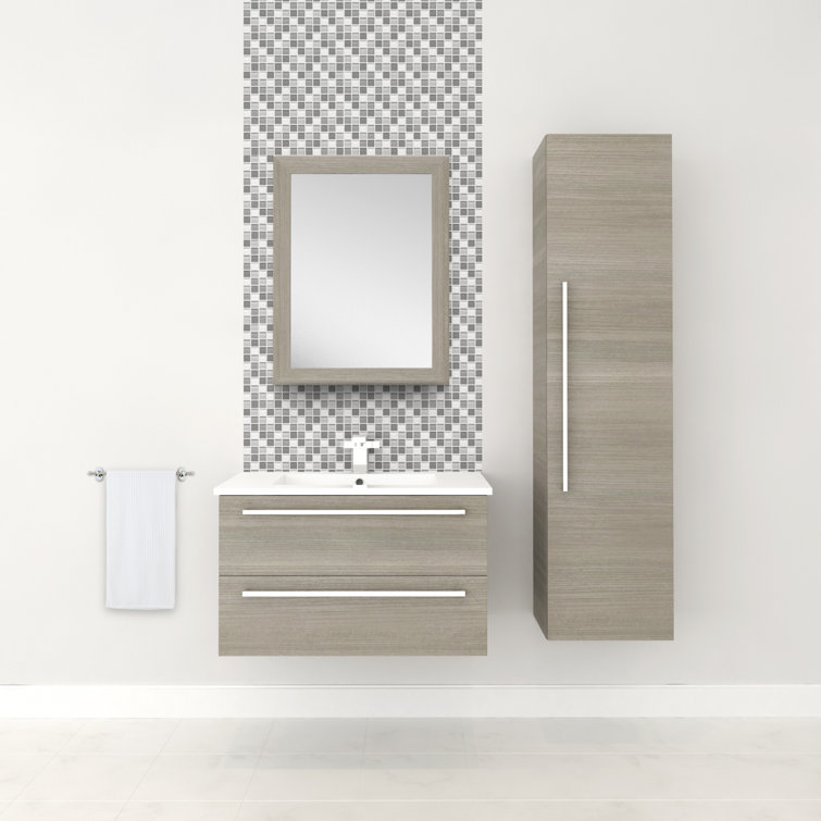 Aria 30" Single Sink Wall-Mount Bathroom Vanity with Cultured Marble Top