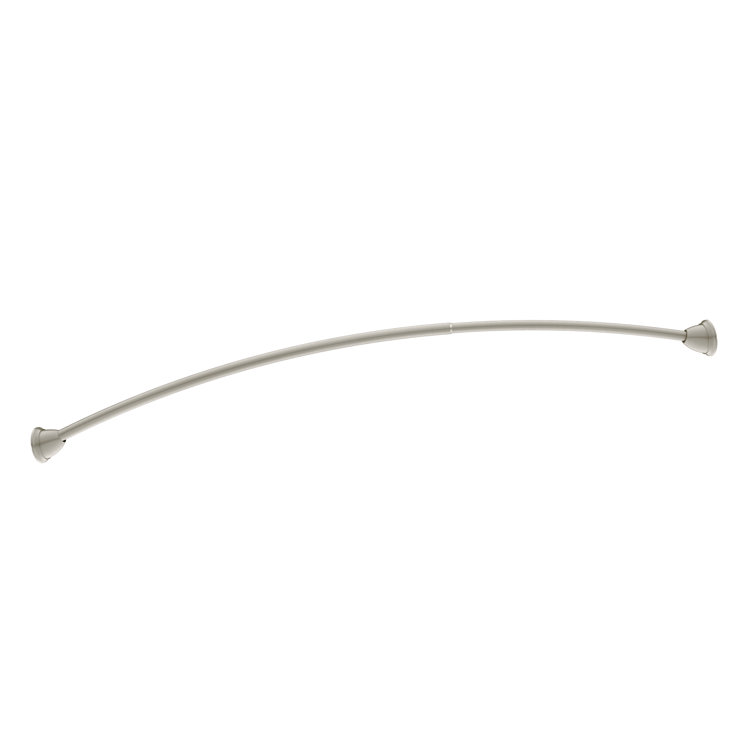 Brushed Nickel 60" Curved Adjustable Tension Shower Curtain Rod