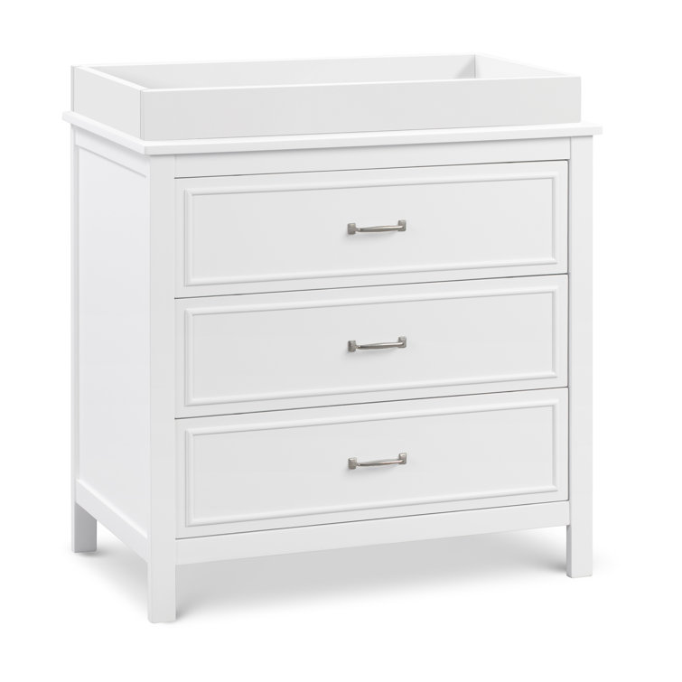 White Pinewood 3-Drawer Nursery Dresser