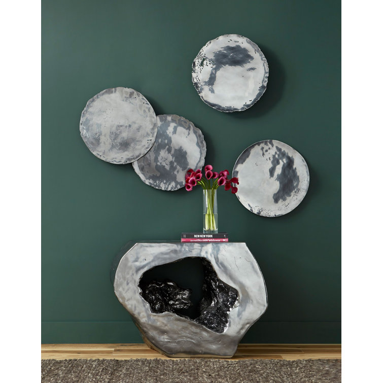 Liquid Silver Contemporary Rectangular Console Table