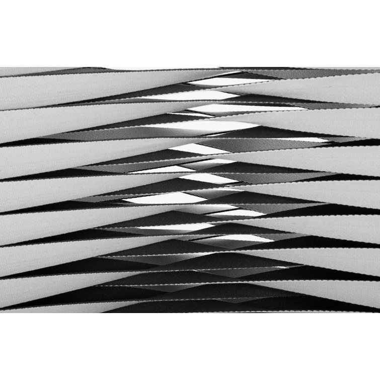 High-Back Contemporary Gray and Black Woven Side Chair