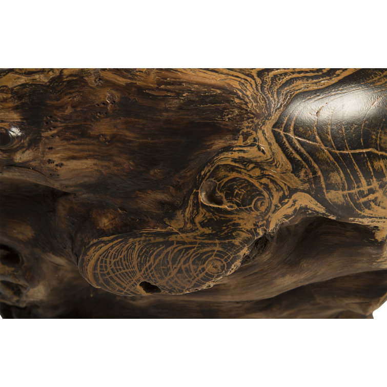 Handcrafted Black and Brown Teak Root Planter