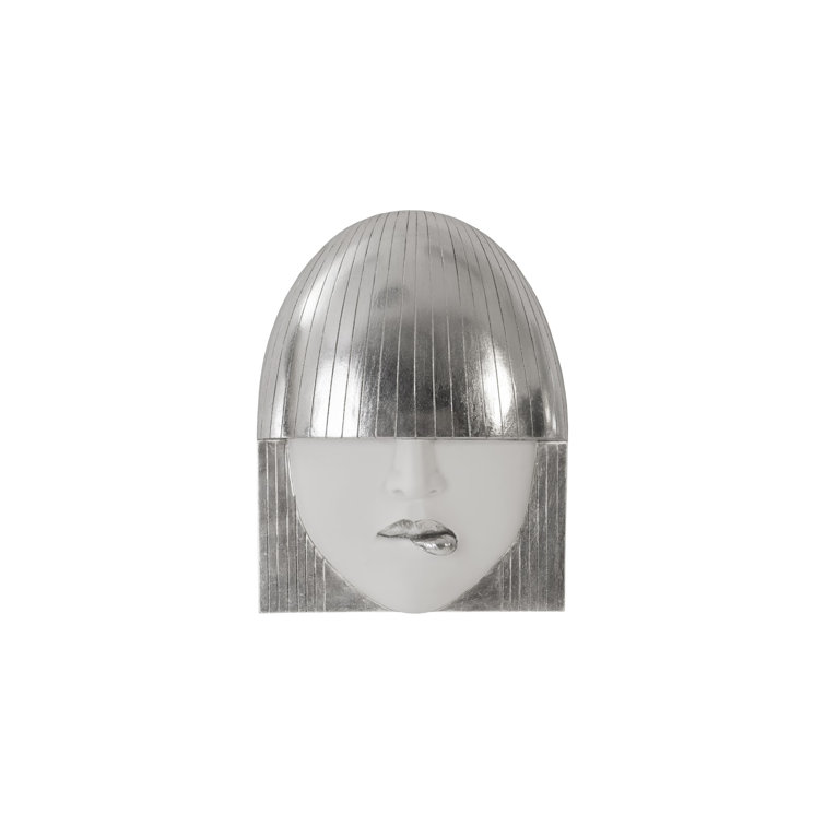 Silver and White Resin Fashion Faces Wall Art Set
