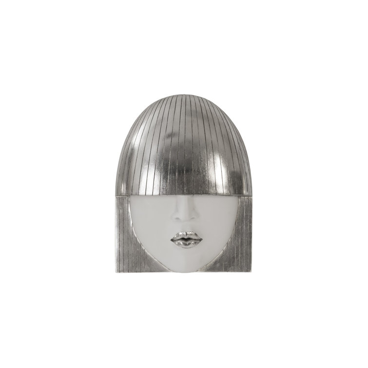Silver and White Resin Fashion Faces Wall Art Set