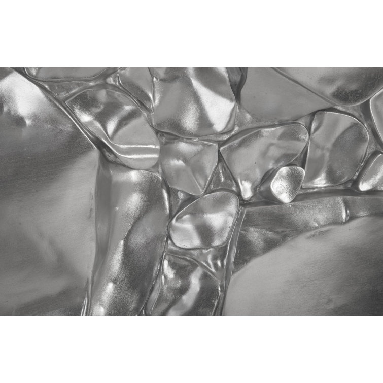 Contemporary Silver Leaf 24" Square Cairn Wall Decor