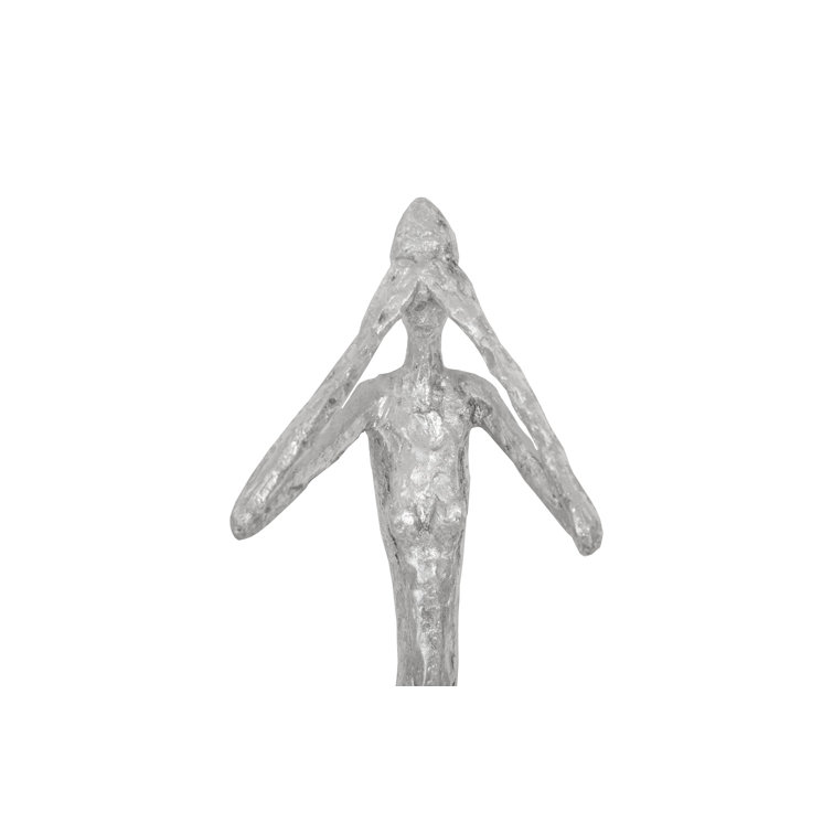 Silver Resin Contemporary No Evil Wall Art Set