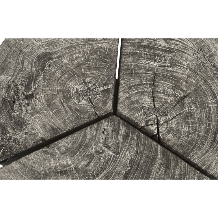 Clover Gray Chamcha Wood Round Coffee Table with Metal Base