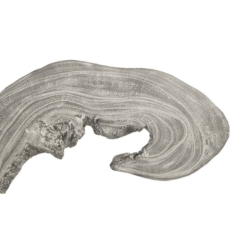 Gray Solid Wood Contemporary Creature Sculpture on Stand