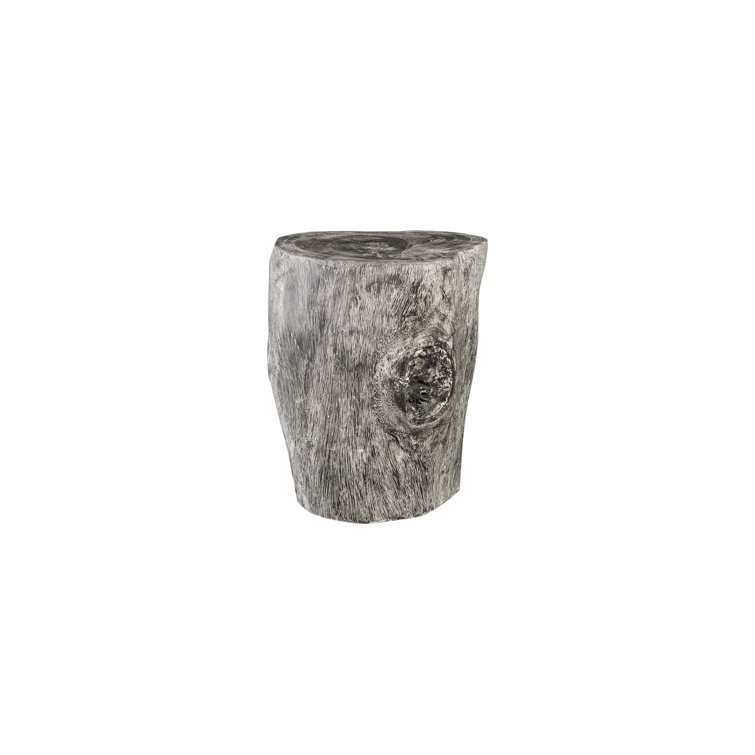 Modern Organic Chamcha Wood Stump Stool in Gray