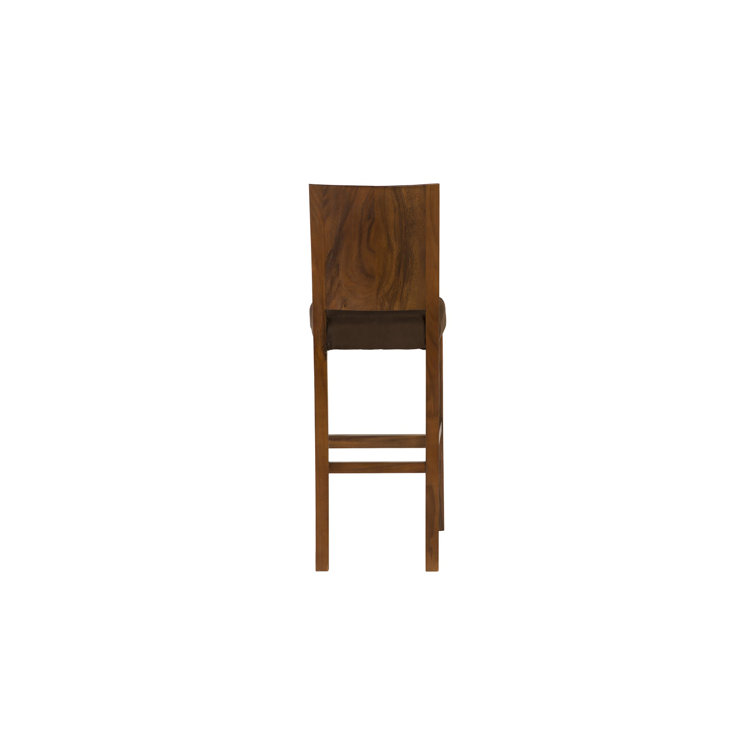 Contemporary Perfect Brown Chamcha Wood 28'' Bar Stool