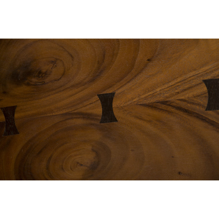 Chamcha Wood and Brown Leather Counter Stool