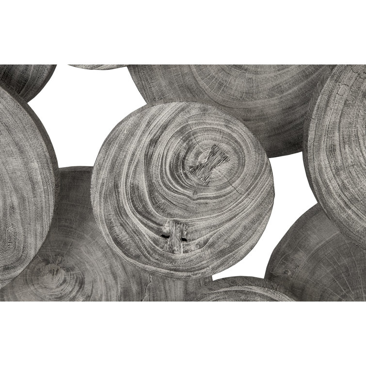 Gray Mango Wood Asymmetrical Wall Art Decor