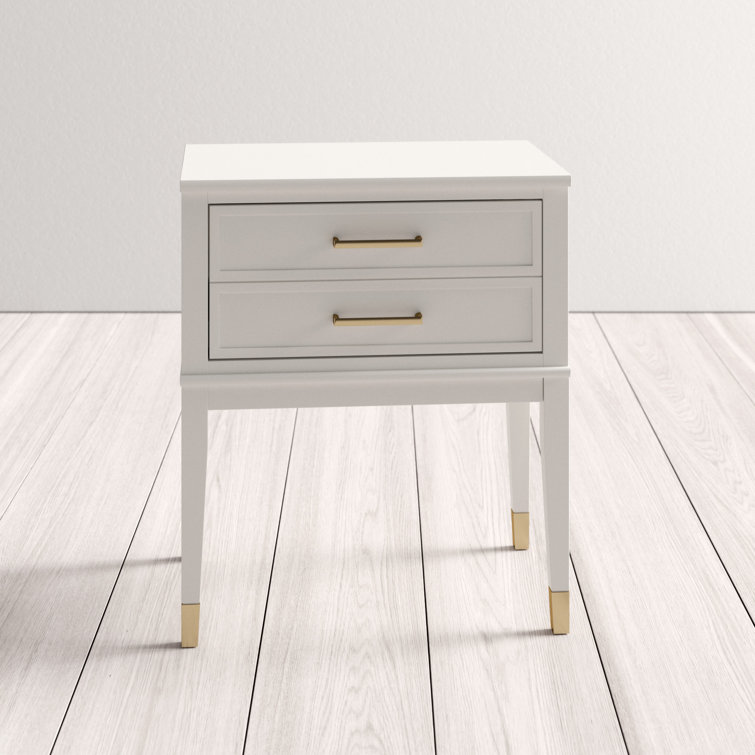 Westerleigh Sophisticated White End Table with Gold Accents