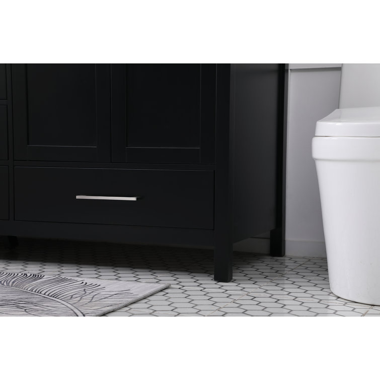 Black Double Sink Vanity with Engineered Marble Top