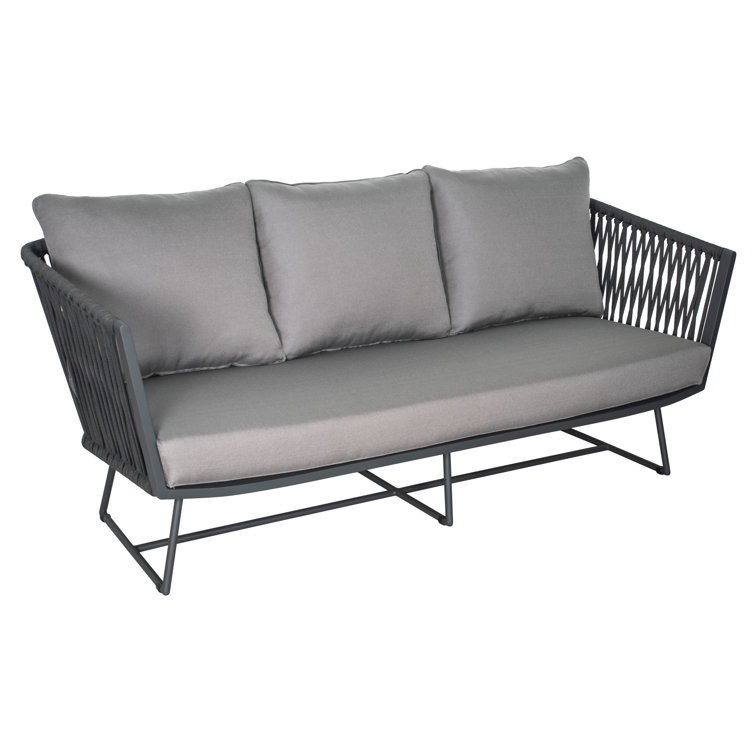 Archipelago 78'' Dark Gray Outdoor Patio Sofa with Polypropylene Weave