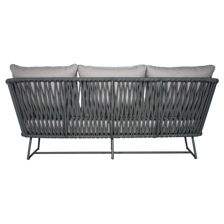 Archipelago 78'' Dark Gray Outdoor Patio Sofa with Polypropylene Weave