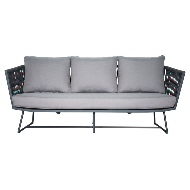 Archipelago 78'' Dark Gray Outdoor Patio Sofa with Polypropylene Weave