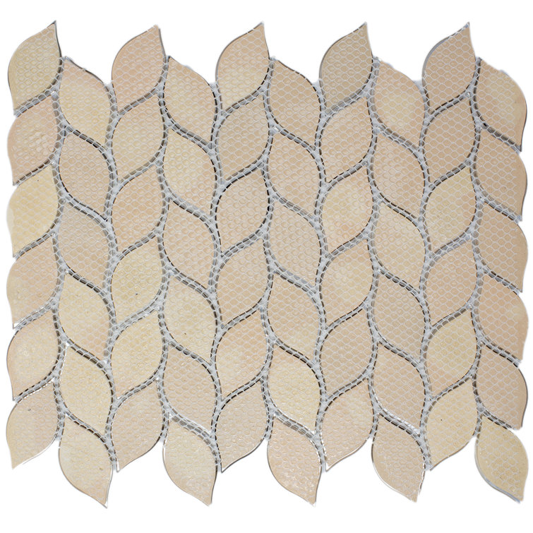 Bronze and Silver Leaf Metal Mosaic Wall Tile