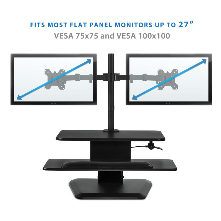 ErgoFlex 29" Compact Height Adjustable Dual Monitor Standing Desk Converter