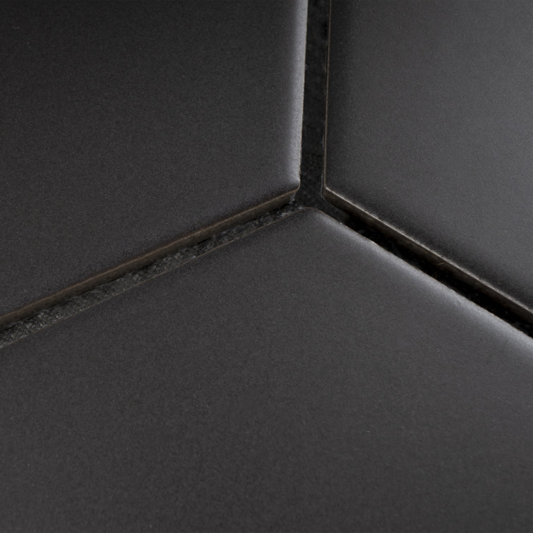 Gray Black Hexagon Matte Porcelain Mosaic Tile Sheet