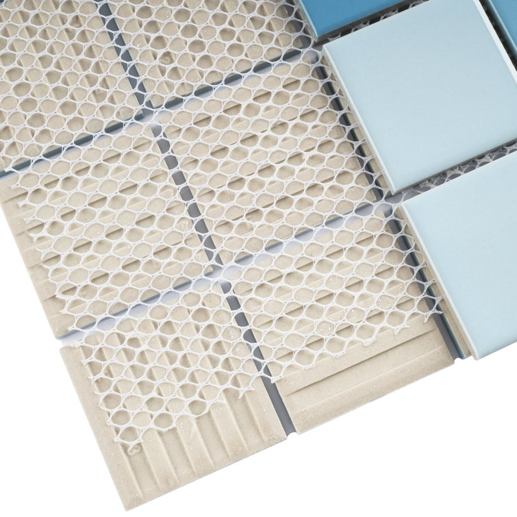Aquas Blue Square Porcelain Mosaic Tile Sheet