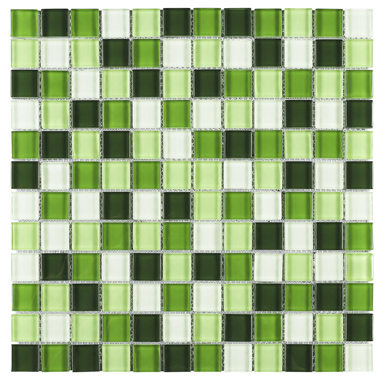 Green Glass Mosaic Tile Sheet for Bathroom and Kitchen