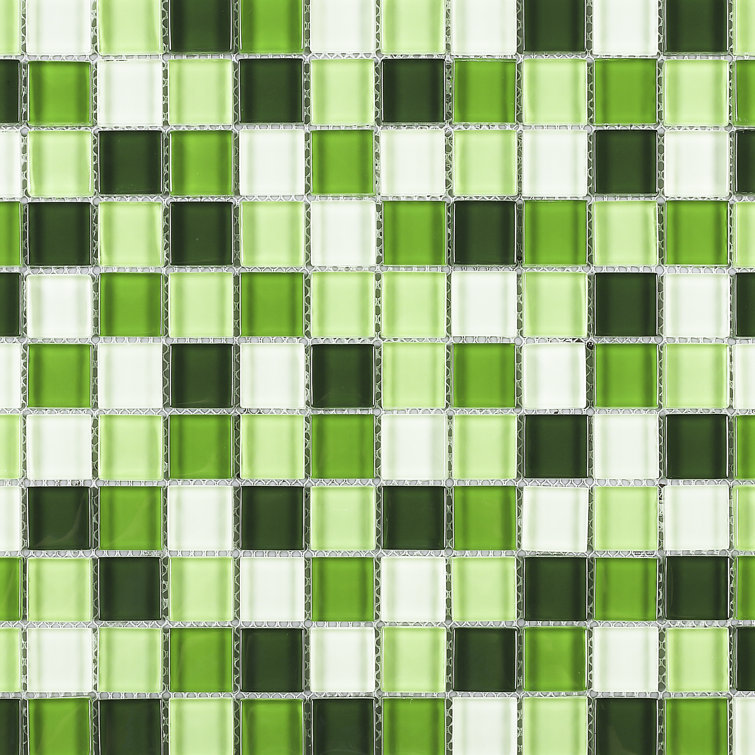 Green Glass Mosaic Tile Sheet for Bathroom and Kitchen