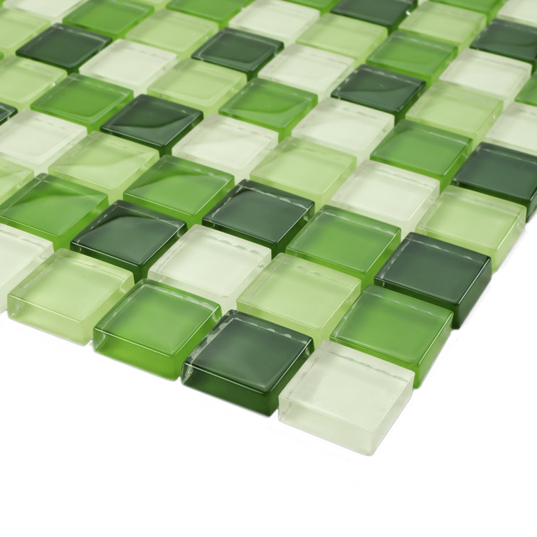 Green Glass Mosaic Tile Sheet for Bathroom and Kitchen