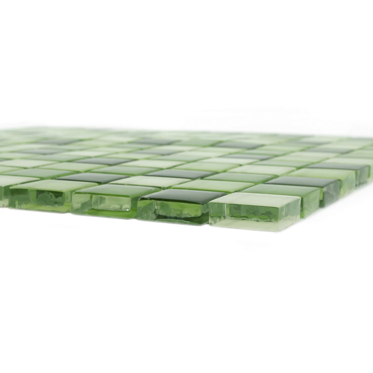 Green Glass Mosaic Tile Sheet for Bathroom and Kitchen