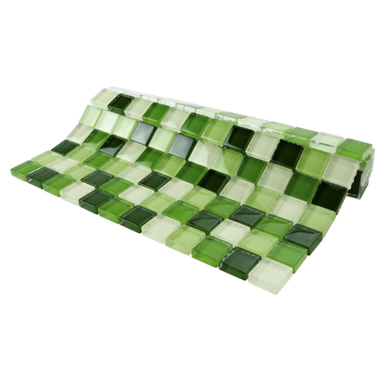 Green Glass Mosaic Tile Sheet for Bathroom and Kitchen