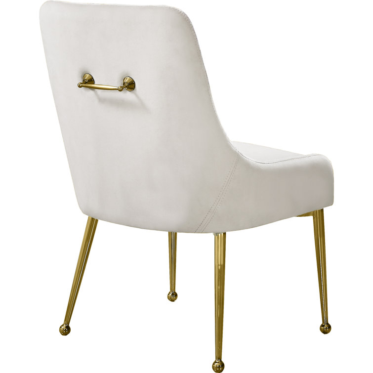 Elegant Owen Cream Velvet & Gold Leg Dining Chair