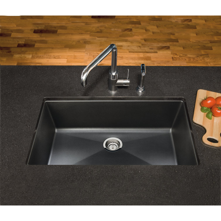 Anthracite Stone Single Bowl Undermount Kitchen Sink