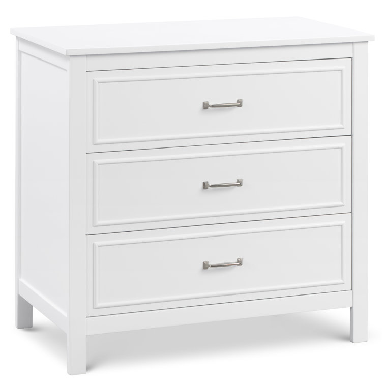 White Pinewood 3-Drawer Nursery Dresser
