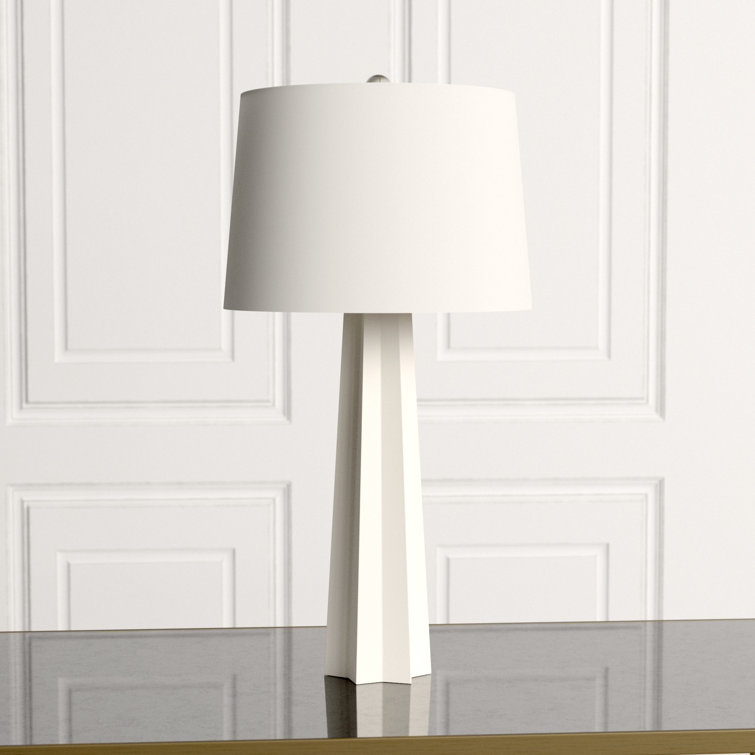 Elegant Star Silhouette White Glass Table Lamp with Linen Shade