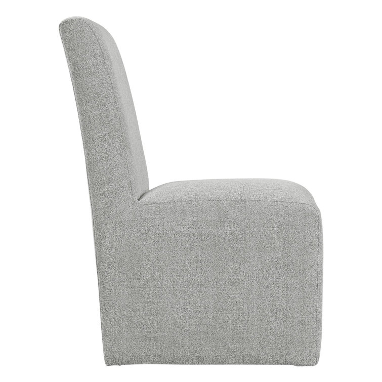Gray Linen Upholstered Parsons Side Chair Set