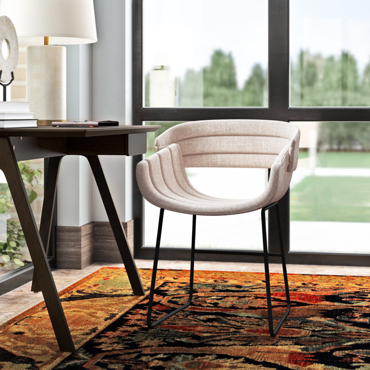 Toohey Charcoal Upholstered Dining Chair with Metal Legs