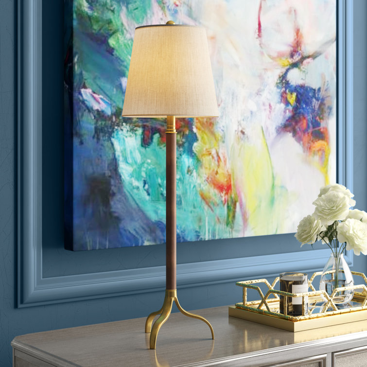 Portobello Gold Leaf Metal Tripod Buffet Lamp Set