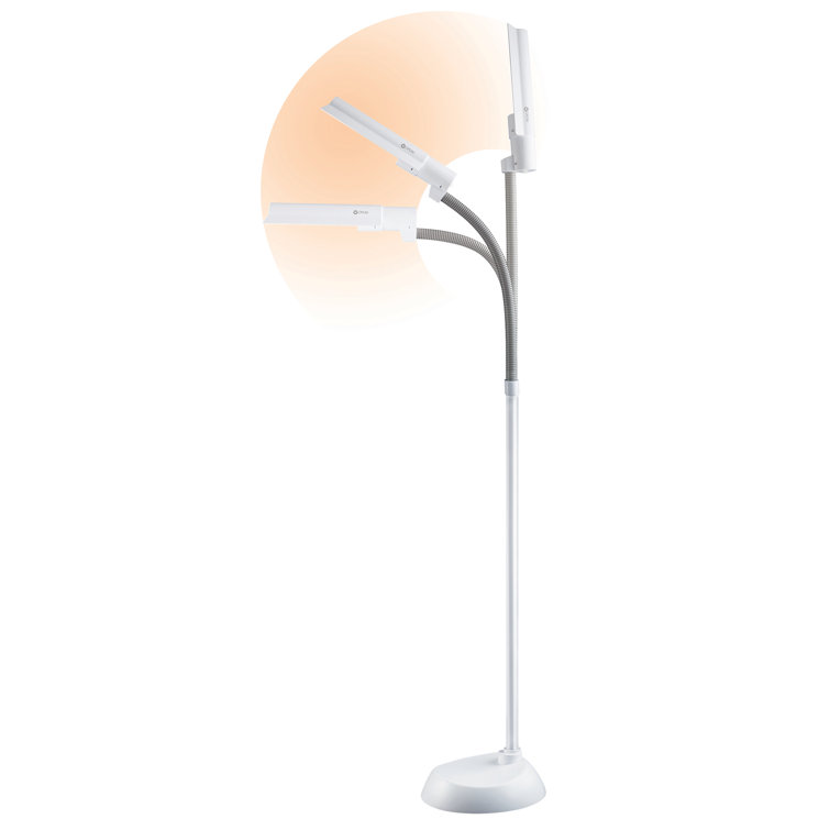 Adjustable WingShade 24" White Floor Lamp with Flexible Neck