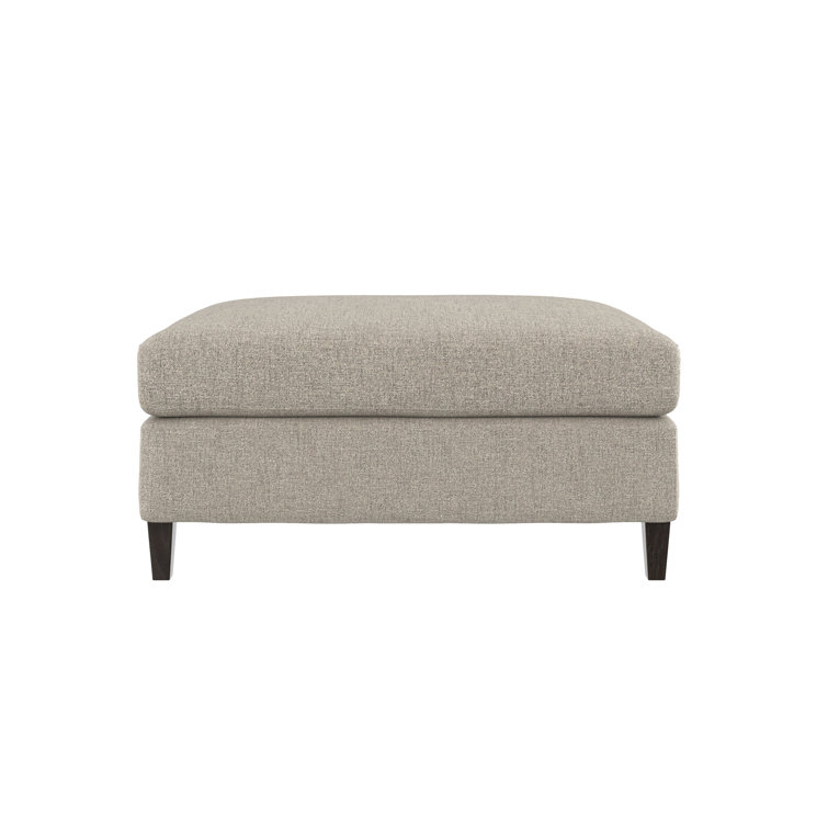 Joli Beige Linen Transitional Rectangle Ottoman