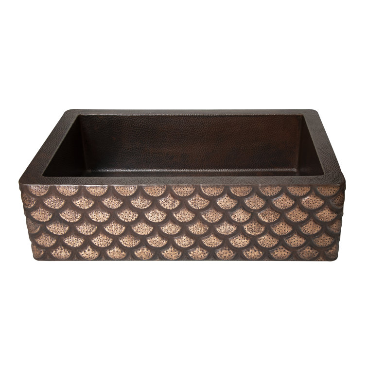 33'' Dark Copper Rectangular Farmhouse Drop-in Sink