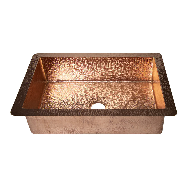 33'' Hammered Copper Drop-In Farmhouse Kitchen Sink