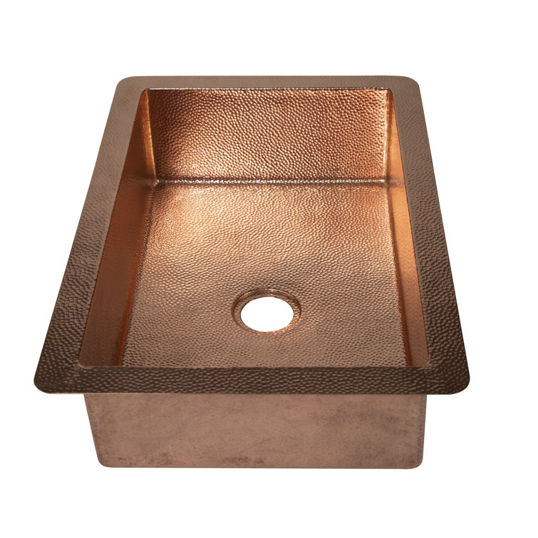 33'' Hammered Copper Drop-In Farmhouse Kitchen Sink