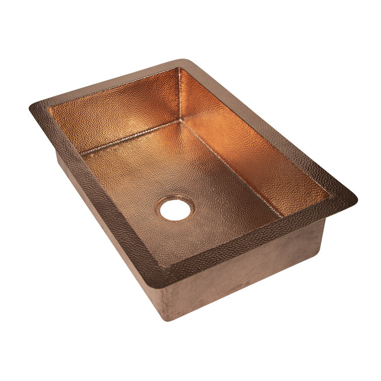 33'' Hammered Copper Drop-In Farmhouse Kitchen Sink