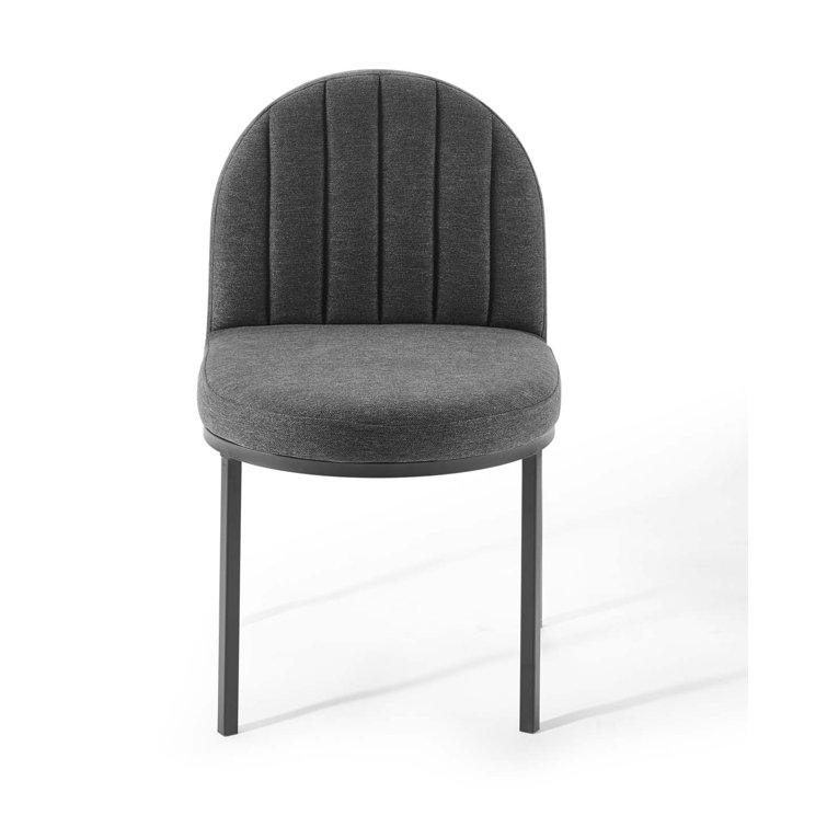 Gray Channel Tufted Upholstered Parsons Dining Chair