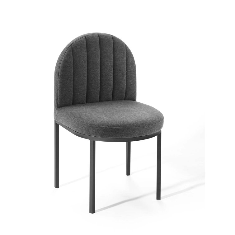 Gray Channel Tufted Upholstered Parsons Dining Chair