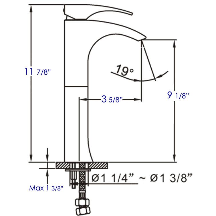Tall Polished Chrome Single Lever Vessel Sink Faucet