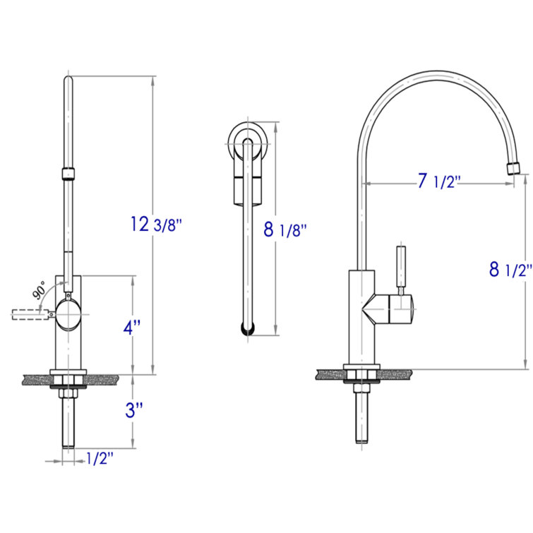 Polished Stainless Steel Kitchen Water Dispenser Faucet